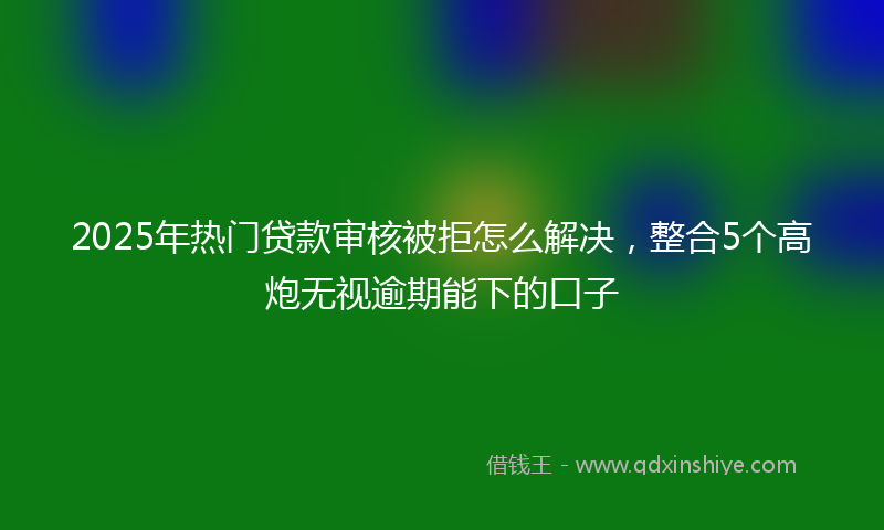 2025年热门贷款审核被拒怎么解决，整合5个高炮无视逾期能下的口子