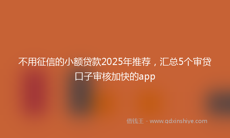 不用征信的小额贷款2025年推荐，汇总5个审贷口子审核加快的app