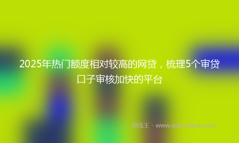 2025年热门额度相对较高的网贷，梳理5个审贷口子审核加快的平台