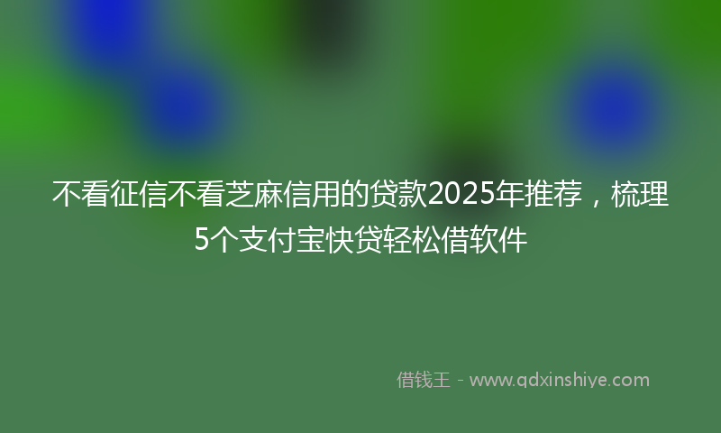 不看征信不看芝麻信用的贷款2025年推荐，梳理5个支付宝快贷轻松借软件