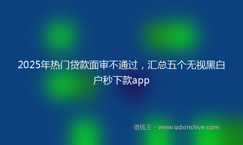 2025年热门贷款面审不通过，汇总五个无视黑白户秒下款app