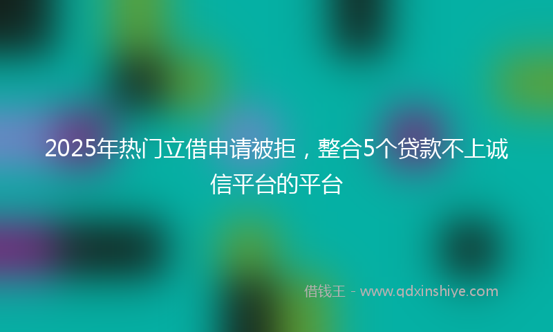 2025年热门立借申请被拒，整合5个贷款不上诚信平台的平台