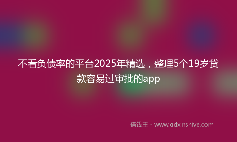 不看负债率的平台2025年精选，整理5个19岁贷款容易过审批的app