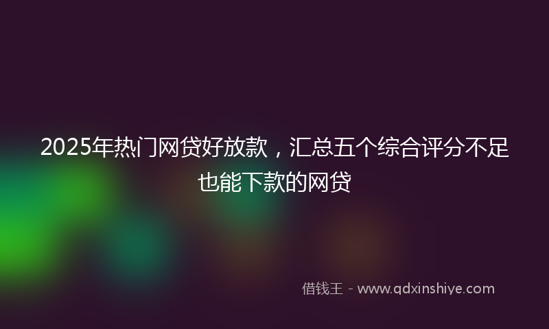 2025年热门网贷好放款，汇总五个综合评分不足也能下款的网贷