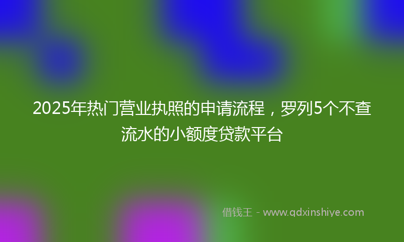 2025年热门营业执照的申请流程,罗列5个不查流水的小额度贷款平台