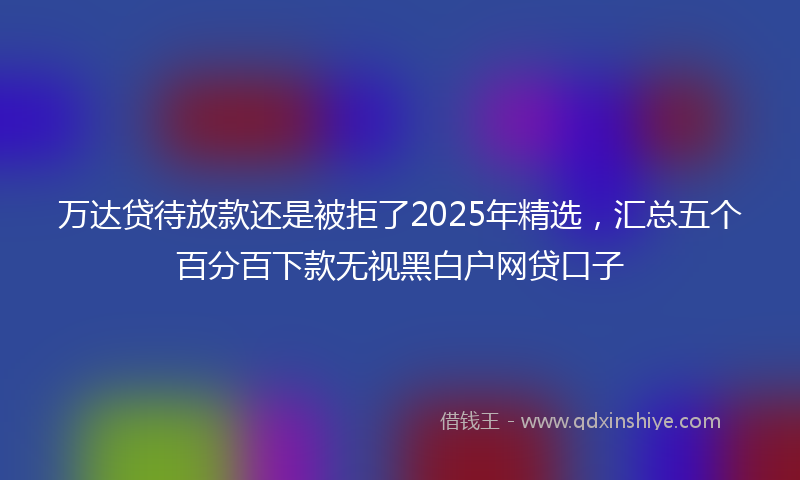 万达贷待放款还是被拒了2025年精选，汇总五个百分百下款无视黑白户网贷口子