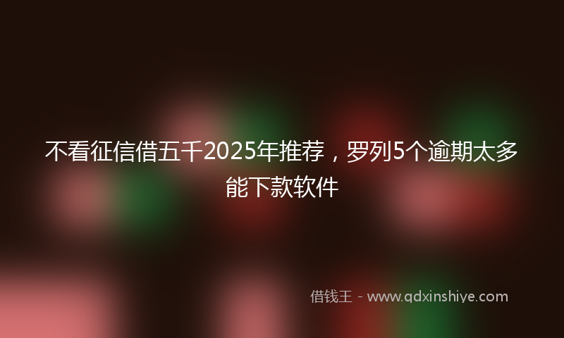 不看征信借五千2025年推荐，罗列5个逾期太多能下款软件