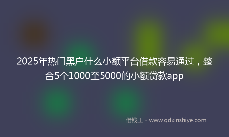 2025年热门黑户什么小额平台借款容易通过,整合5个1000至5000的小额贷款app
