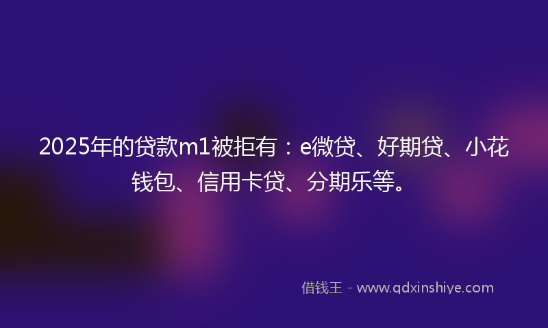 2025年的贷款m1被拒有：e微贷、好期贷、小花钱包、信用卡贷、分期乐等。