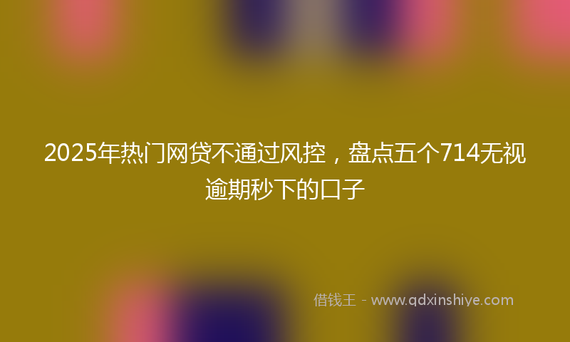 2025年热门网贷不通过风控，盘点五个714无视逾期秒下的口子