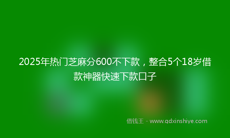 2025年热门芝麻分600不下款,整合5个18岁借款神器快速下款口子