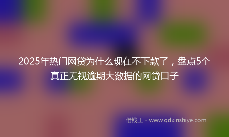 2025年热门网贷为什么现在不下款了，盘点5个真正无视逾期大数据的网贷口子