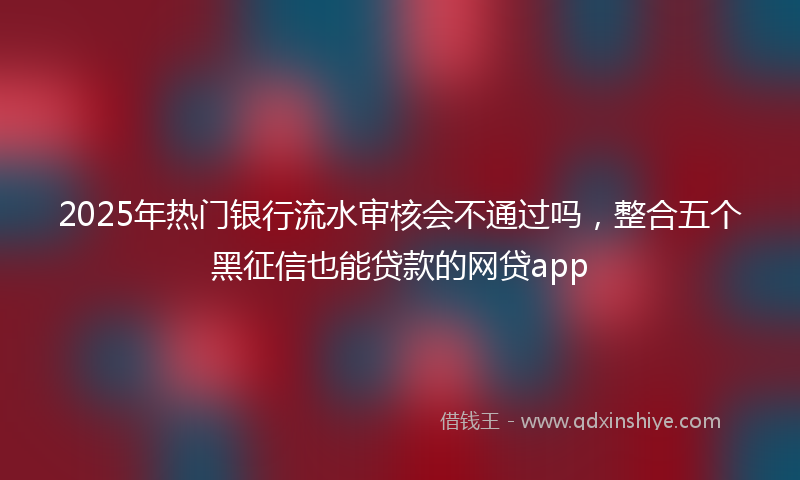 2025年热门银行流水审核会不通过吗，整合五个黑征信也能贷款的网贷app