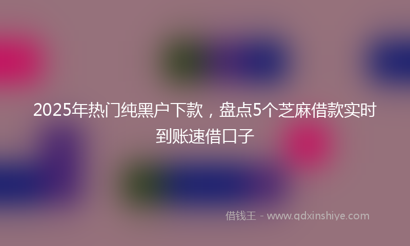 2025年热门纯黑户下款，盘点5个芝麻借款实时到账速借口子