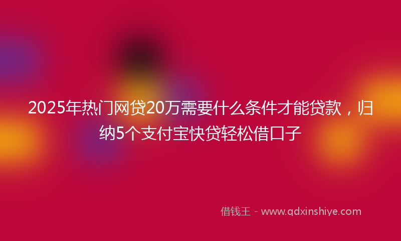 2025年热门网贷20万需要什么条件才能贷款，归纳5个支付宝快贷轻松借口子