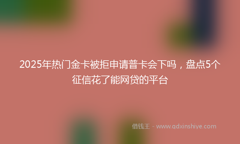 2025年热门金卡被拒申请普卡会下吗，盘点5个征信花了能网贷的平台