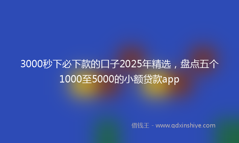 3000秒下必下款的口子2025年精选，盘点五个1000至5000的小额贷款app