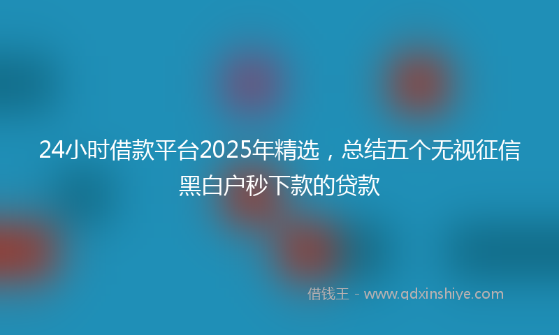 24小时借款平台2025年精选，总结五个无视征信黑白户秒下款的贷款