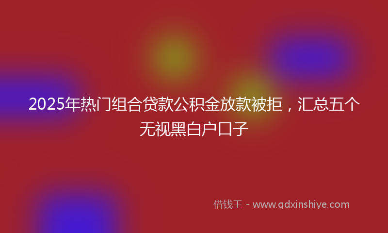 2025年热门组合贷款公积金放款被拒，汇总五个无视黑白户口子