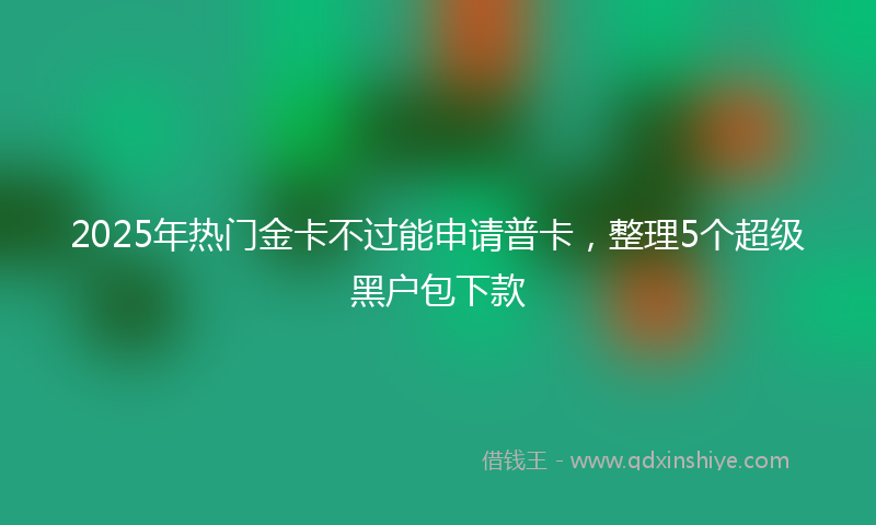 2025年热门金卡不过能申请普卡，整理5个超级黑户包下款