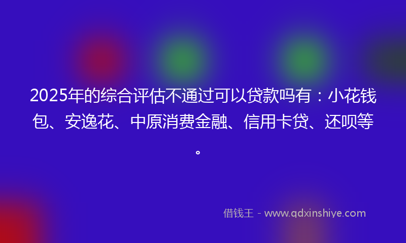 2025年的综合评估不通过可以贷款吗有：小花钱包、安逸花、中原消费金融、信用卡贷、还呗等。