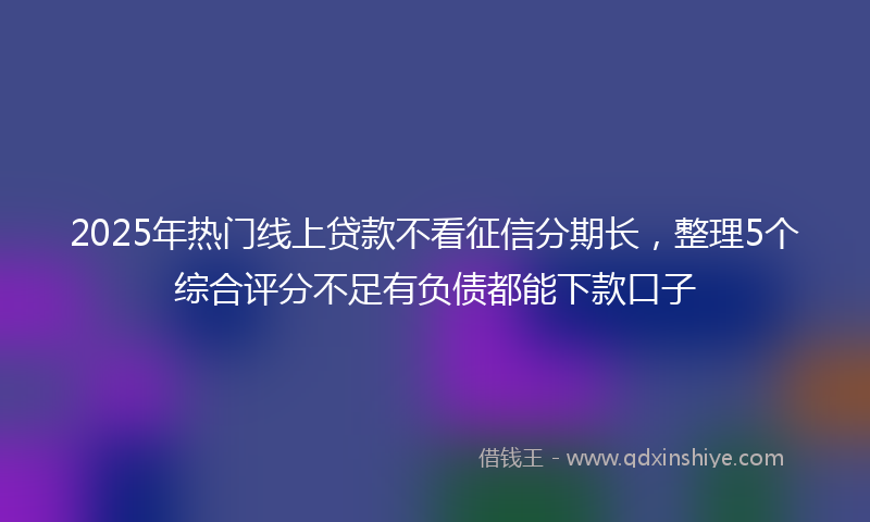 2025年热门线上贷款不看征信分期长，整理5个综合评分不足有负债都能下款口子