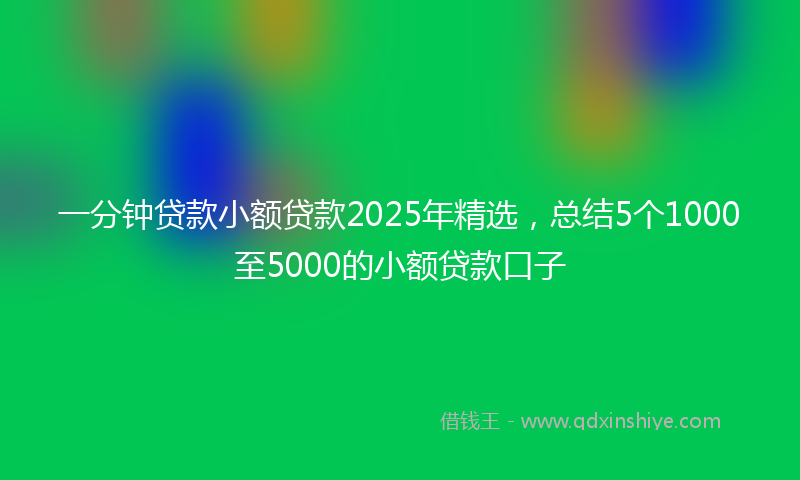 一分钟贷款小额贷款2025年精选，总结5个1000至5000的小额贷款口子
