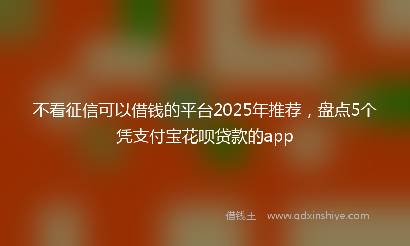 不看征信可以借钱的平台2025年推荐，盘点5个凭支付宝花呗贷款的app