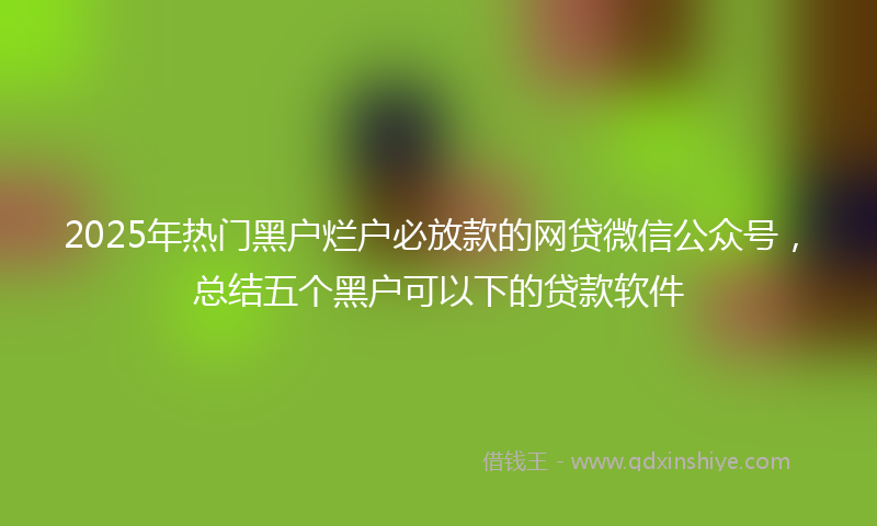2025年热门黑户烂户必放款的网贷微信公众号，总结五个黑户可以下的贷款软件