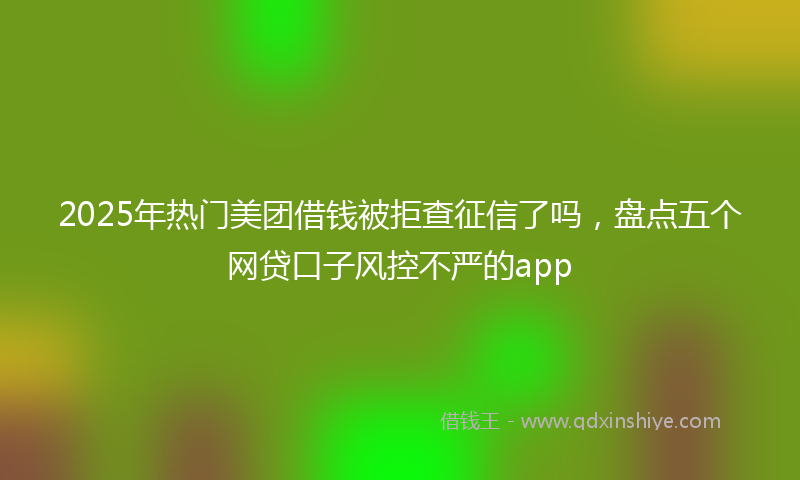 2025年热门美团借钱被拒查征信了吗，盘点五个网贷口子风控不严的app