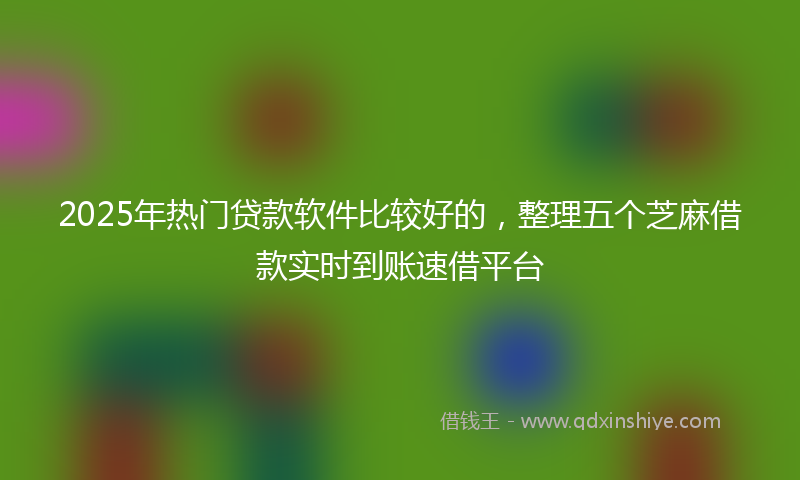 2025年热门贷款软件比较好的，整理五个芝麻借款实时到账速借平台