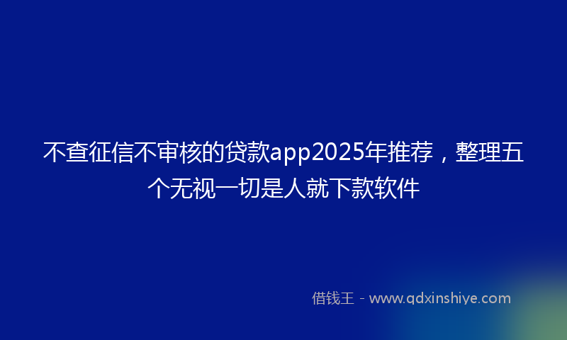 不查征信不审核的贷款app2025年推荐，整理五个无视一切是人就下款软件
