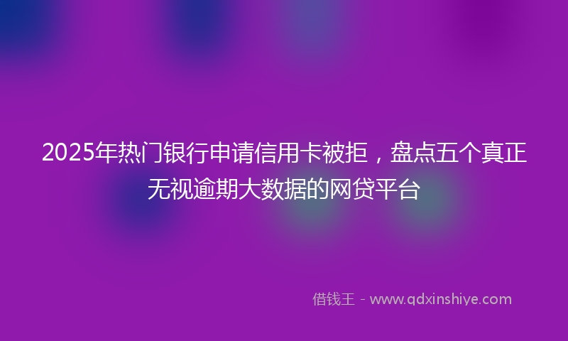 2025年热门银行申请信用卡被拒，盘点五个真正无视逾期大数据的网贷平台