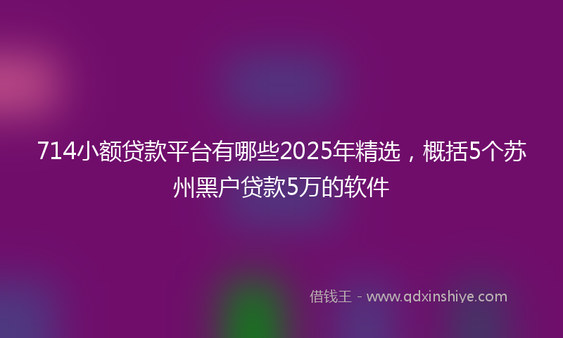 714小额贷款平台有哪些2025年精选,概括5个苏州黑户贷款5万的软件