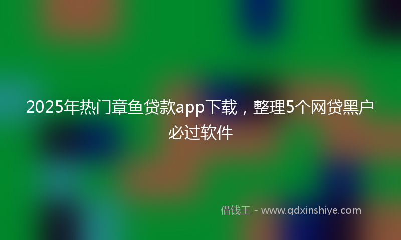 2025年热门章鱼贷款app下载，整理5个网贷黑户必过软件
