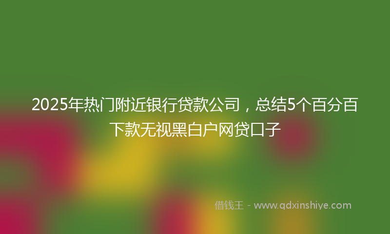 2025年热门附近银行贷款公司，总结5个百分百下款无视黑白户网贷口子