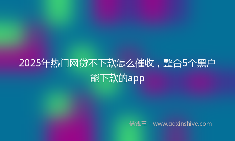 2025年热门网贷不下款怎么催收，整合5个黑户能下款的app