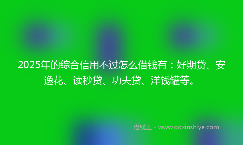2025年的综合信用不过怎么借钱有：好期贷、安逸花、读秒贷、功夫贷、洋钱罐等。