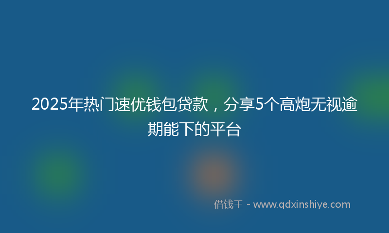 2025年热门速优钱包贷款，分享5个高炮无视逾期能下的平台