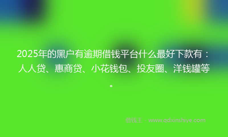 2025年的黑户有逾期借钱平台什么最好下款有：人人贷、惠商贷、小花钱包、投友圈、洋钱罐等。