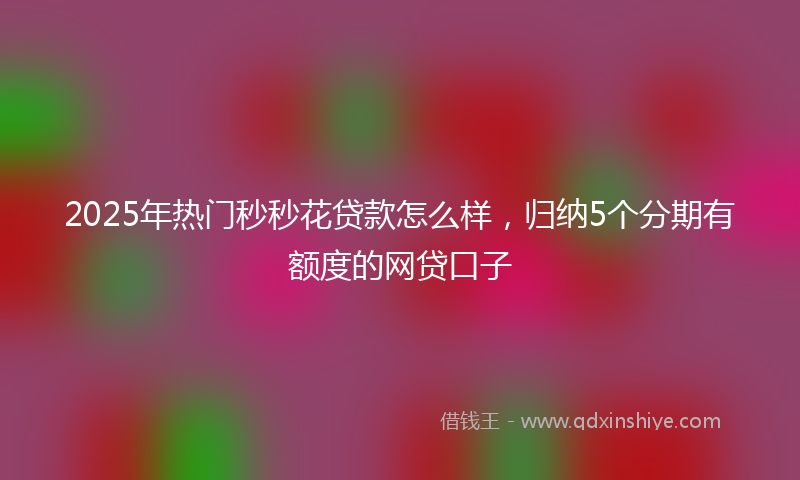 2025年热门秒秒花贷款怎么样，归纳5个分期有额度的网贷口子