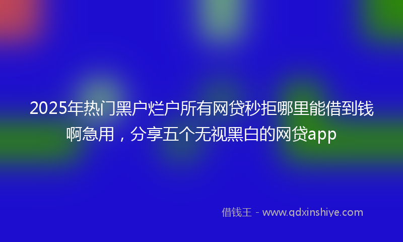 2025年热门黑户烂户所有网贷秒拒哪里能借到钱啊急用，分享五个无视黑白的网贷app