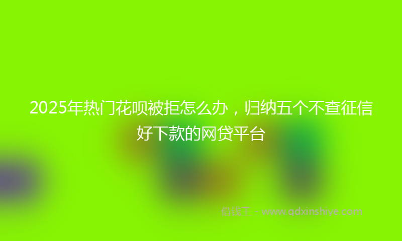 2025年热门花呗被拒怎么办，归纳五个不查征信好下款的网贷平台