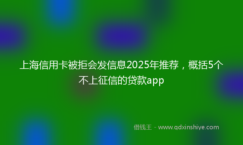 上海信用卡被拒会发信息2025年推荐，概括5个不上征信的贷款app