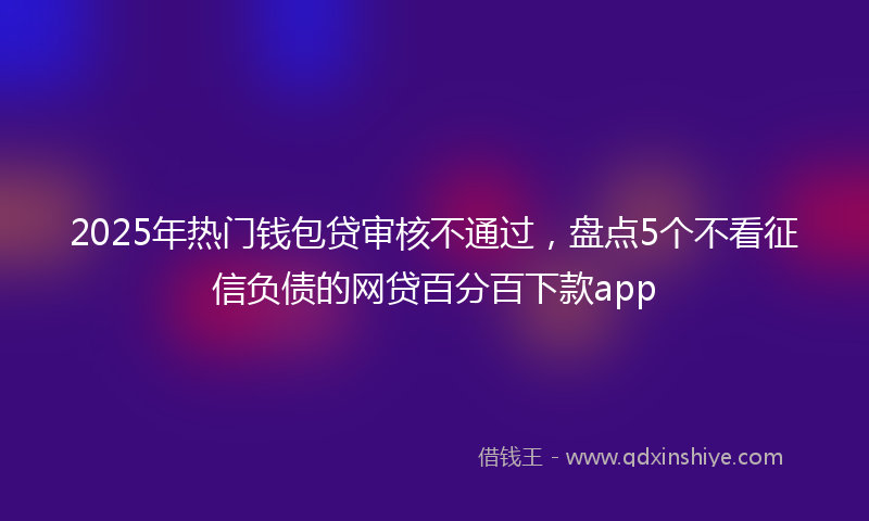 2025年热门钱包贷审核不通过，盘点5个不看征信负债的网贷百分百下款app