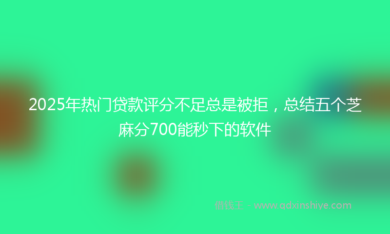 2025年热门贷款评分不足总是被拒，总结五个芝麻分700能秒下的软件