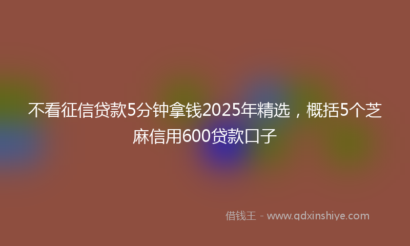 不看征信贷款5分钟拿钱2025年精选，概括5个芝麻信用600贷款口子