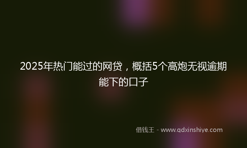2025年热门能过的网贷，概括5个高炮无视逾期能下的口子