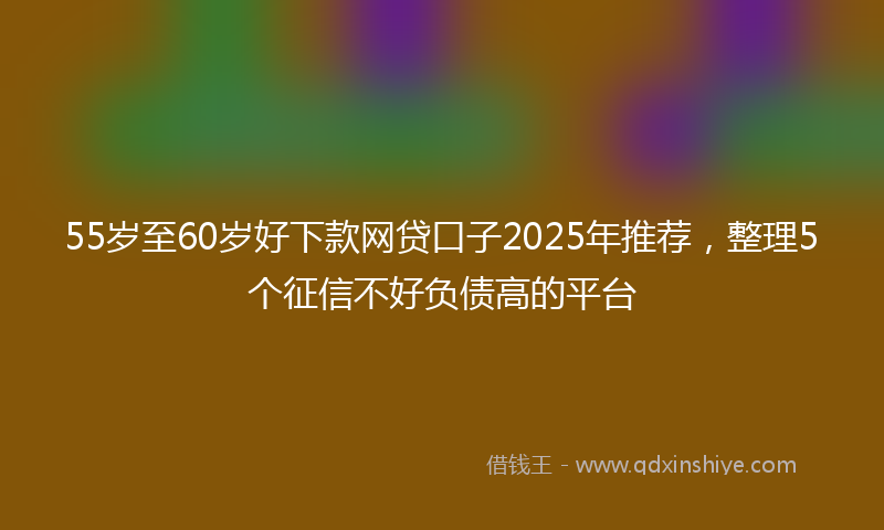 55岁至60岁好下款网贷口子2025年推荐，整理5个征信不好负债高的平台