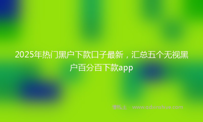 2025年热门黑户下款口子最新，汇总五个无视黑户百分百下款app